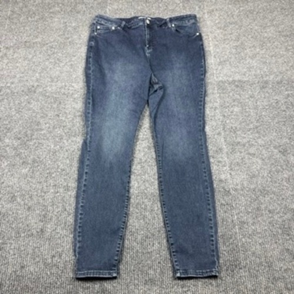 Eloquii Denim Womens Size 20L Dark Wash High Rise Skinny Jeans Blue 1105458017